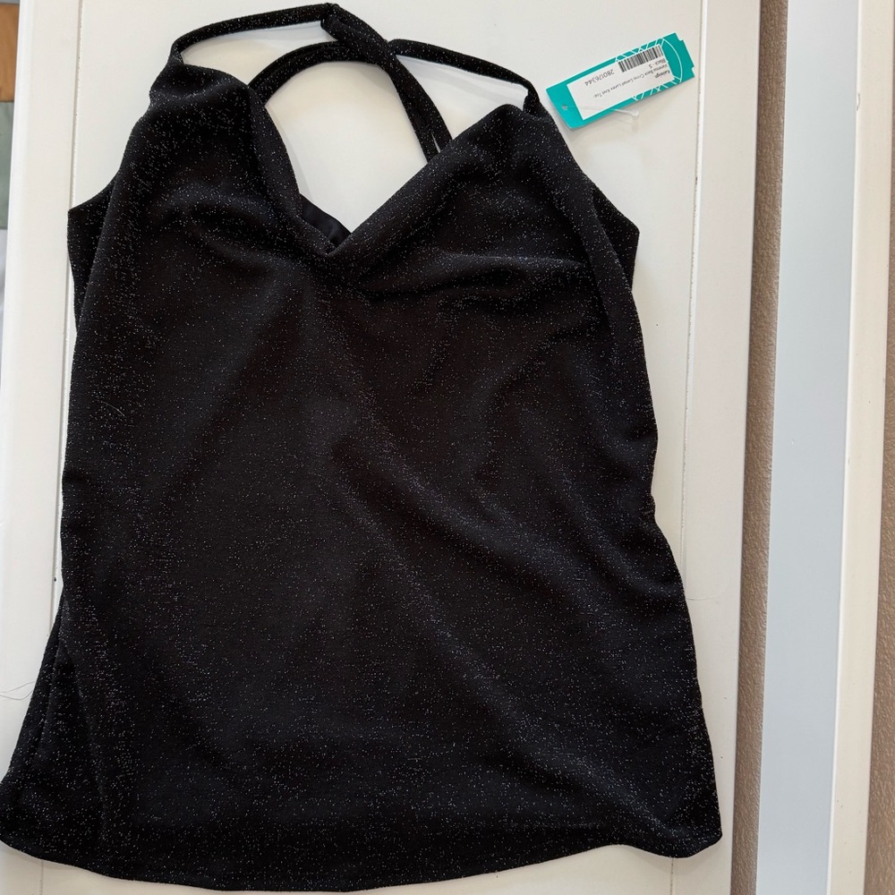 Kaileigh Black Sparkle Knit Top